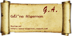 Güns Algernon névjegykártya
